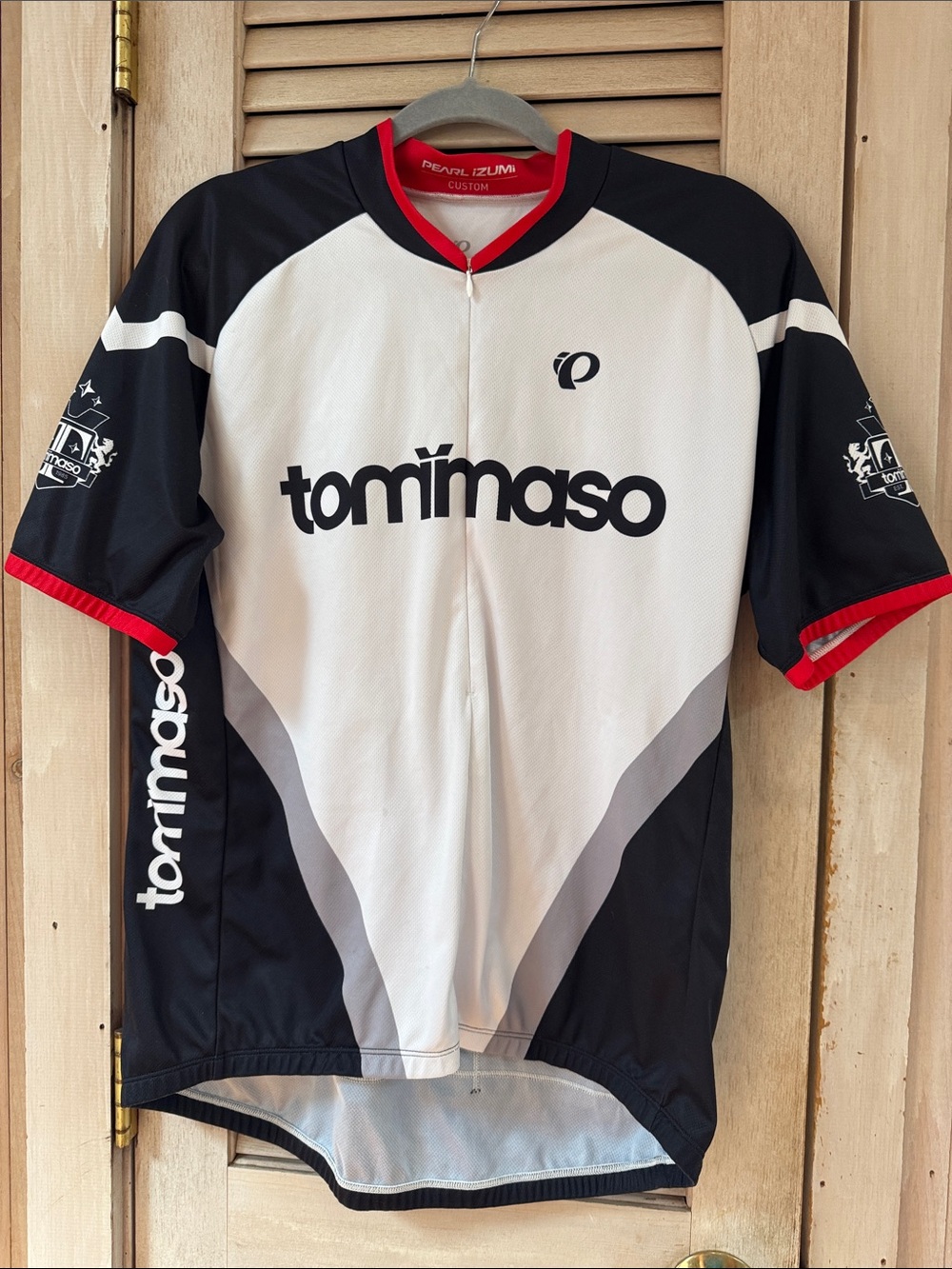 Pearl Izumi Tommaso Men's Short Sleeve Cycling Jersey- White Black Red Gray XL
